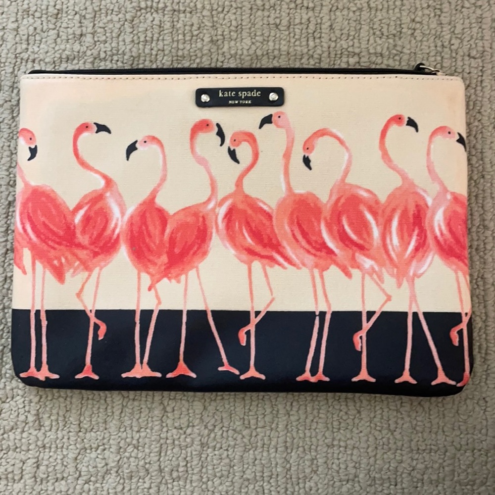 Kate Spade Flamingo Clutch/Cosmetic Bag